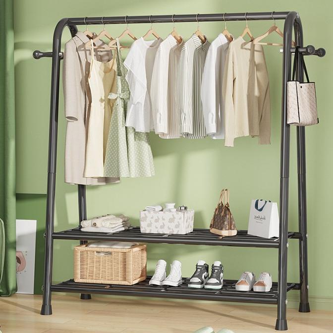 Gantungan baju Aesthetic Stand Hanger Besi Berdiri Lemari Hanger Hitam