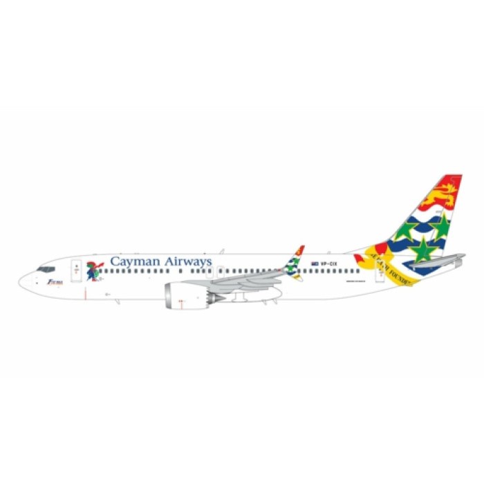 DISKON SPESIAL GEMINI JETS CAYMAN AIRWAYS B737 MAX 8 VP-CIX 1/200 SCALE TERLARIS