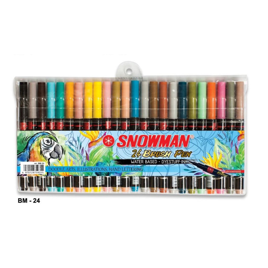 

[ Set ] Spidol Warna / Brush 24 Warna - Snowman