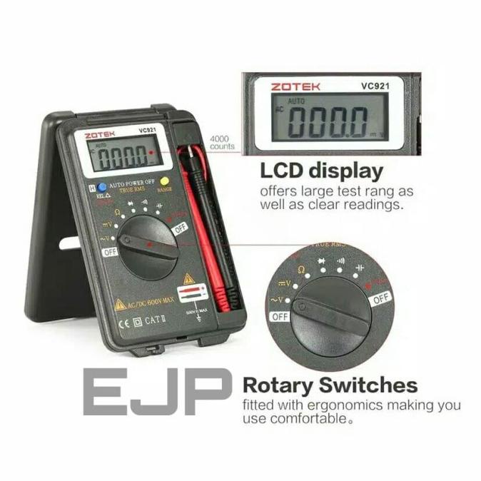 Zotek Vc921 Multimeter Digital Kapasitor Original