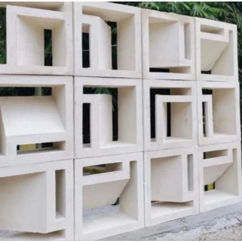 roster beton minimalis motif Doble L putih