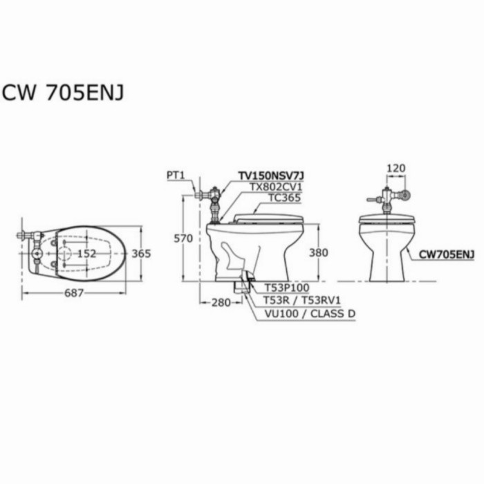 Ready Closet Duduk Toto Cw 705 Enj/Closed Toto Cw705Enj Original New Original