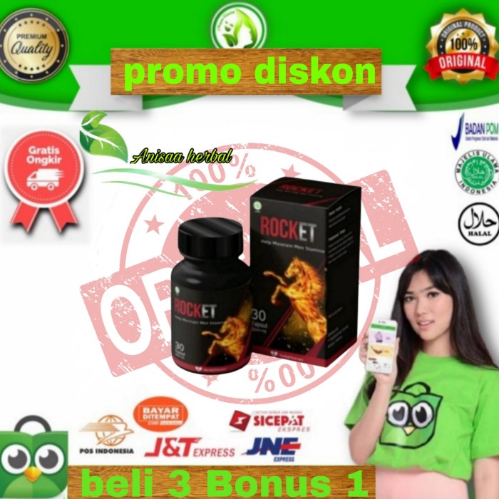 (TERLARIS) ROCKET ISI 30 KAPSUL OBAT HERBAL UNTUK PRIA Dewasa 100%