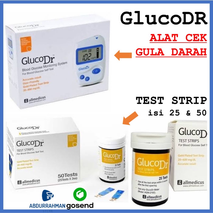 Alat Ukur Cek Gula Darah Glucodr Gluco Dr Test Strip Code 8 Agm 2100