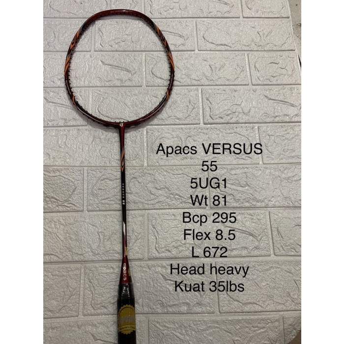 Raket Badminton Apacs Versus 55 Grip 5Ug1 +Senar Kuat 35Lbs Original Terpopuler