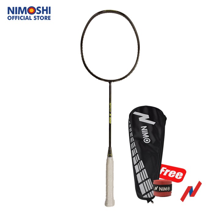 Update NIMO Raket Badminton SPACE-X 100 Grey + GRATIS Tas + Grip