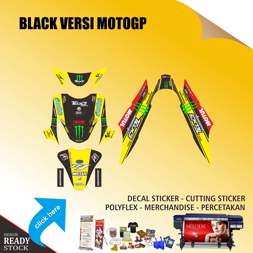 DECAL STICKER YAMAHA MIO SPORTY TECH 3 KUNING