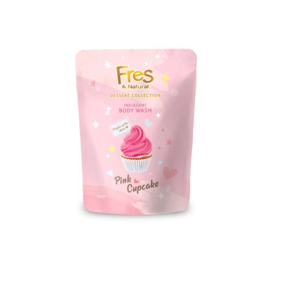 Fres & Natural Sabun Mandi Cair Pink Cupcake Pouch 400 ml - Gambar 3