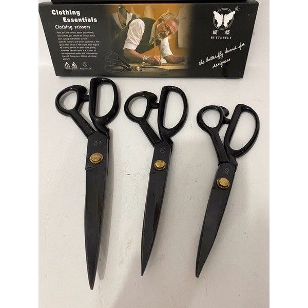 

Promo Gunting Butterfly Gagang Karet Premium 10 Inch / Gunting Kain Tajam