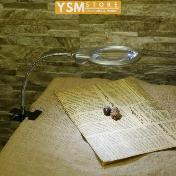 LAMPU LED MEJA BELAJAR BACA BUKU PORTABLE DENGAN KACA PEMBESAR