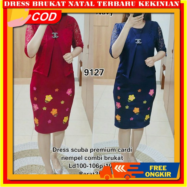 Dress Brokat Terbaru 2023 Drees Brukat Dewasa Murah Merah Burkat Drees Korean Style Elegan Lilac Hij