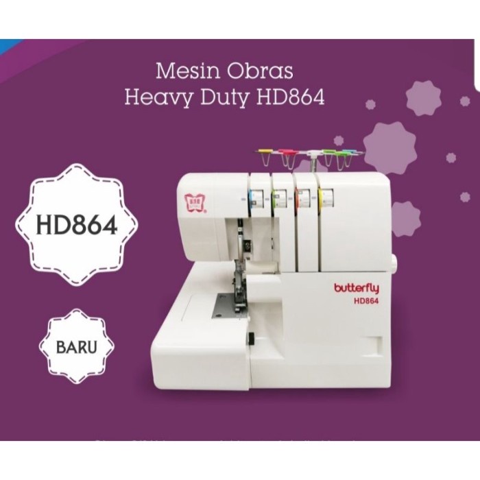 Original Mesin Obras Butterfly Hd864 Obras 3, 4 Benang Dan Neci