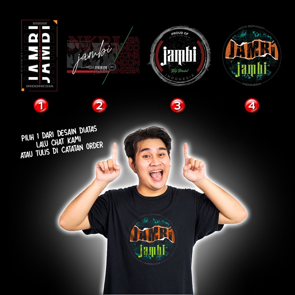 Kaos Distro JAMBI Premium - 4 DESAIN STYLISH JAMBI - XJMB5