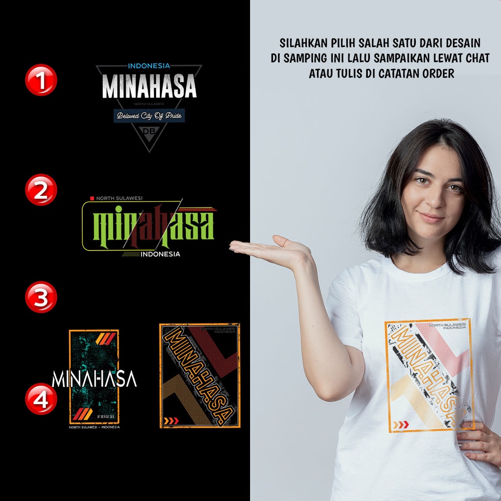 Kaos Distro MINAHASA Premium - 4 DESAIN KEREN MINAHASA - XTNN3