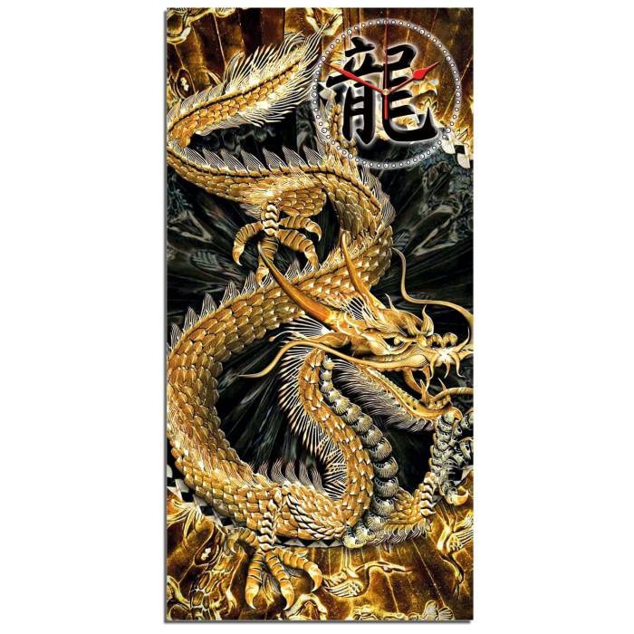 JAM DINDING NAGA EMAS 40X80CM JAM GOLD DRAGON HIASAN DINDING KEREN