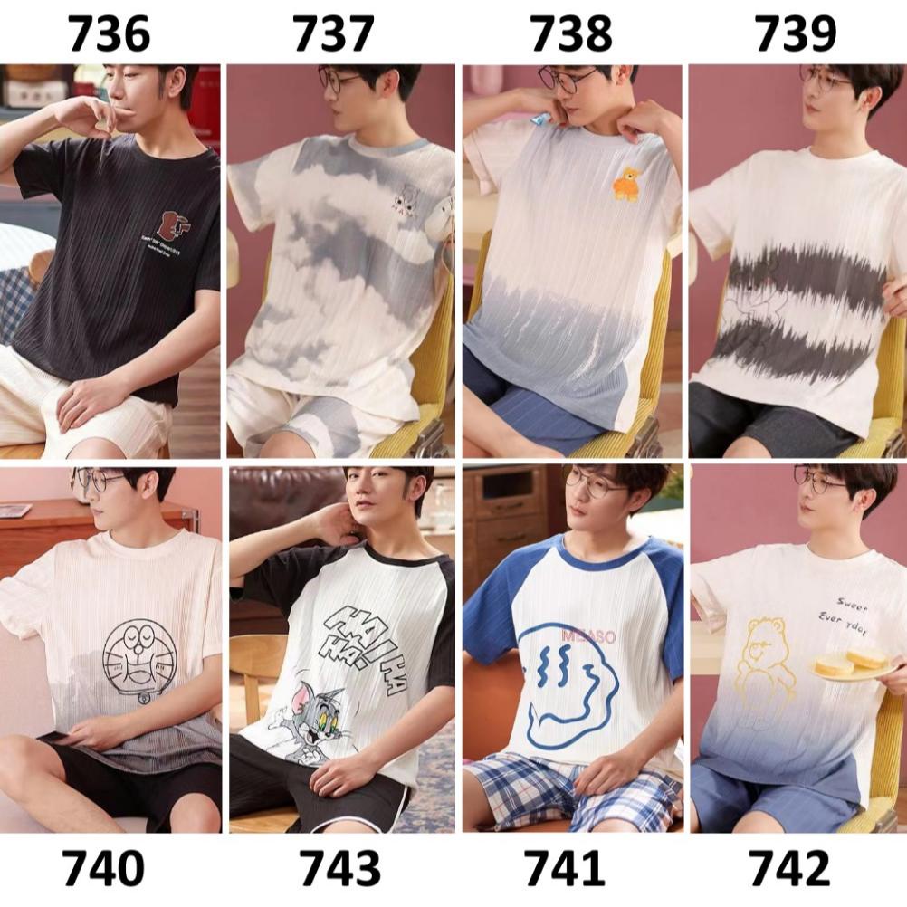 Best Quality Baju Tidur Pria Baju Santai Pria Lengan Pendek Celana Pendek Motif Kartun Menarik premi