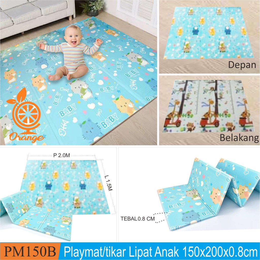 Playmat Bayi Karpet Bayi 180x200 cm & 150cm Matras Bayi Playmat Foam Lipat