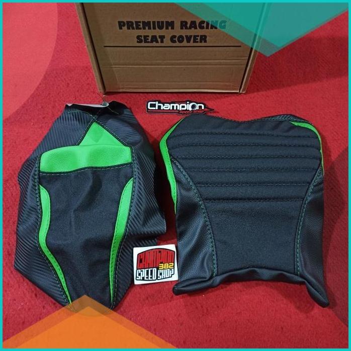Racing Seat Cover Sarung Kulit Jok New Ninja 250FI 250 FI 2018 Green