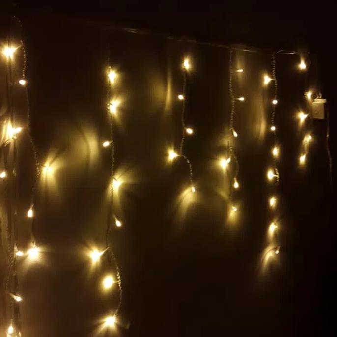 Lampu tirai natal warm white outdoor