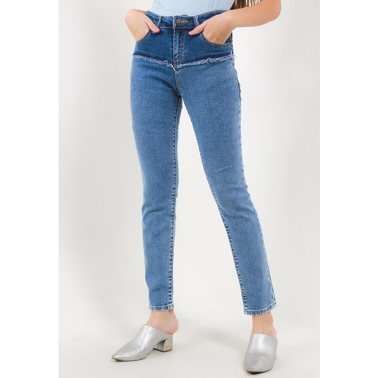 Celana Jeans Lois Original Wanita Panjang Warna biru Asli Aesthetic High Waist Skinny Denim Pant FTW351 Female Chic