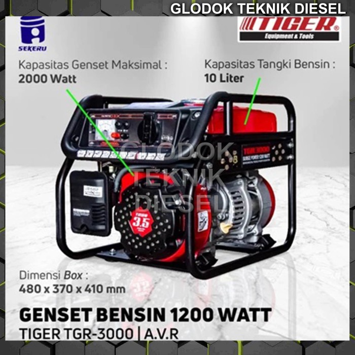 GENSET GENERATOR LISTRIK TYPE 3000 1200 WATT BENSIN PORTABLE