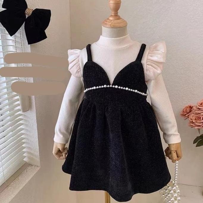 ern Dress Wanita Fashion Import - Motif Bludru Pearl Free Jepit Pita Besar