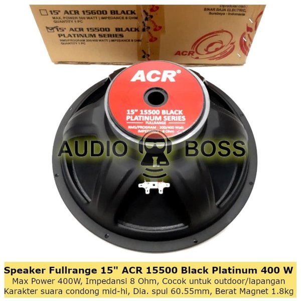 JTR Speaker ACR 15 inch 15500 Black Platinum Series - Speaker 15500 ACR 15500 Hitam Platinum Khusus