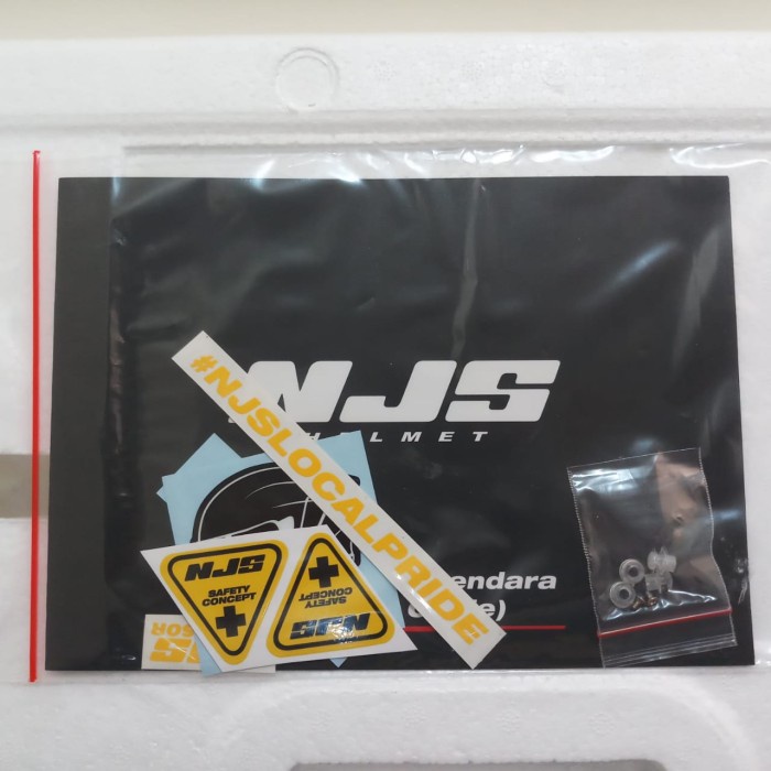 Helm Njs Zx1 Solid Black Doff Double Visor Fullface Njs Zx-1 Ori