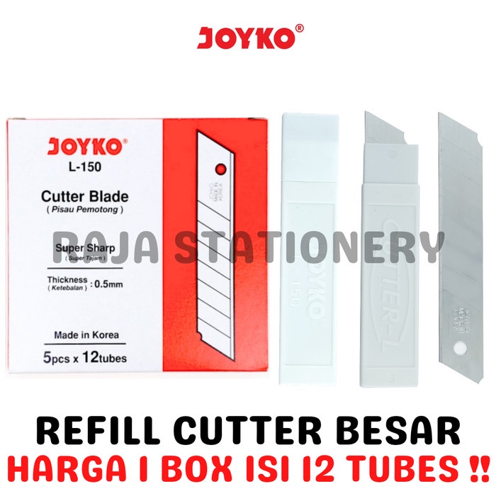 

Promo Joyko Refill Cutter Blade Isi Ulang Cutter Besar Pisau L-150 [12Pcs] Terbaru