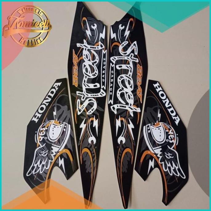 striping honda beat fi sporty 2021 street hitam stiker list standar 2