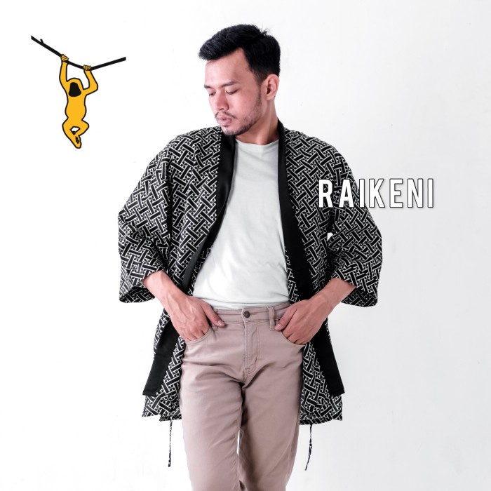 RAIKENI KIMONO BATIK KIMONO JEPANG JAKET KIMONO PRIA JAKET BATIK