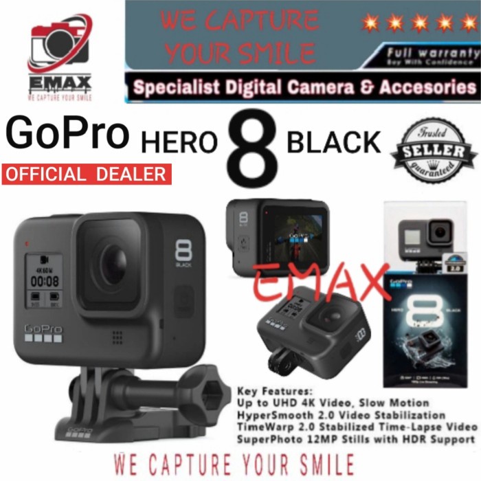Terbaru Gopro Hero 8 Black - Gopro Hero8Black Garansi 1 Tahun Gopro8Black Promo Terlaris