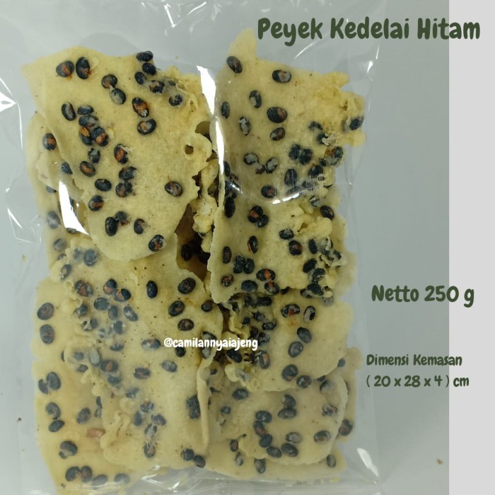 

Peyek Kacang Tanah Kedelai Hitam Homade Original Gurih Asin 250 G