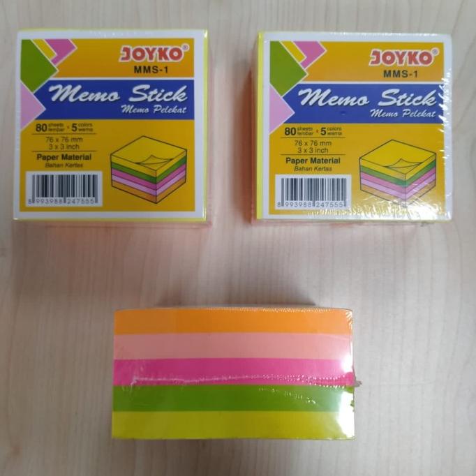 

Memo Stick Kertas Memo Pelekat Sticky Notes 5 Warna 76 X 76 Mm Joyko Kode 1320
