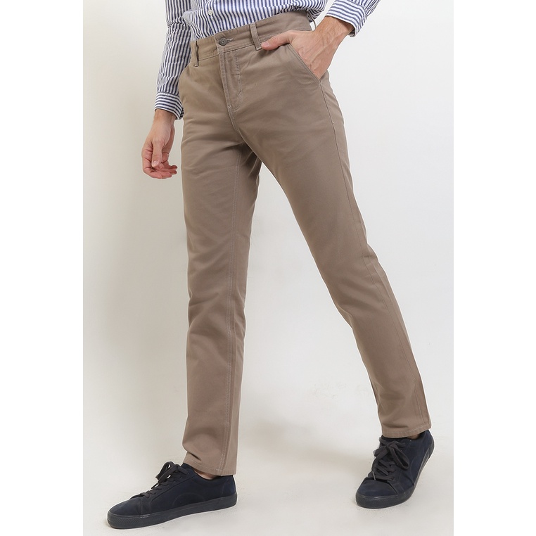 Celana Panjang Lois Jeans Original Pria Chinos abu Asli 100% Casual Slim Fit Twill Pants CSL6019S Lelaki Katun