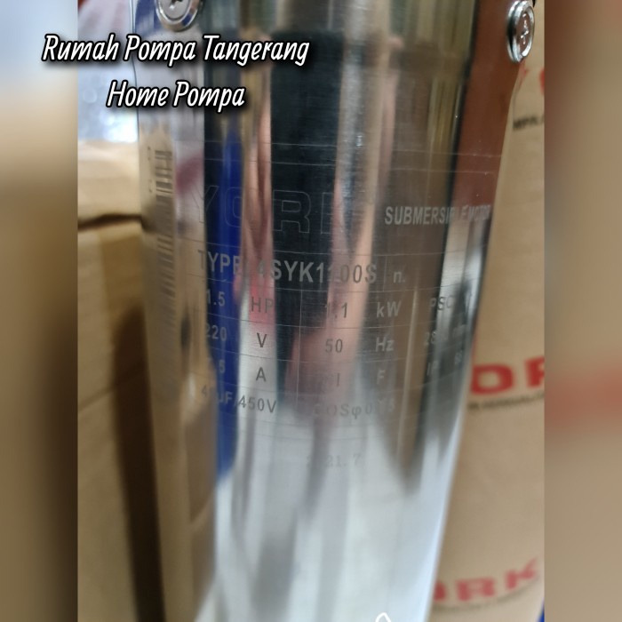 [Ori] Submersible Motor York 1.5Hp 1Phase 4Inch Dinamo Pompa Satelit York Terbatas