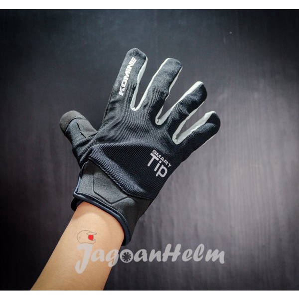 Sarung Tangan -Komine Gk-168 Ride- Black Silver- M-Gloves Alesia-Glove Gk 168