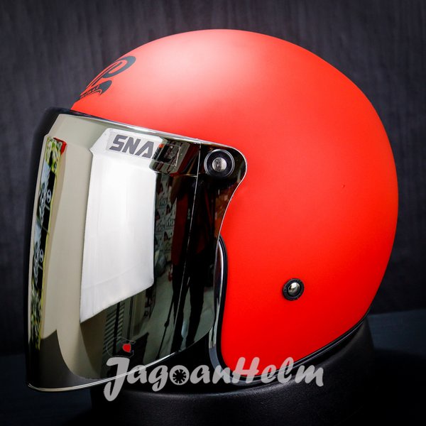 Jpx Helm Jp Retro New Bigie Solid - Visor Snail -Pet
