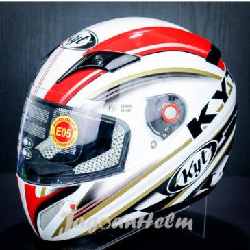 Helm Kyt C4 Tech 10Th Aniversary- White Red Gold- C-4 Full Face Helmet Sni