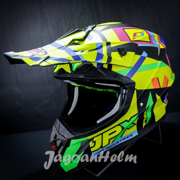 Jpx Helm Cross Fox 1 X4 Sunmonth - Fluoyellow Doff - Fox1 Trail