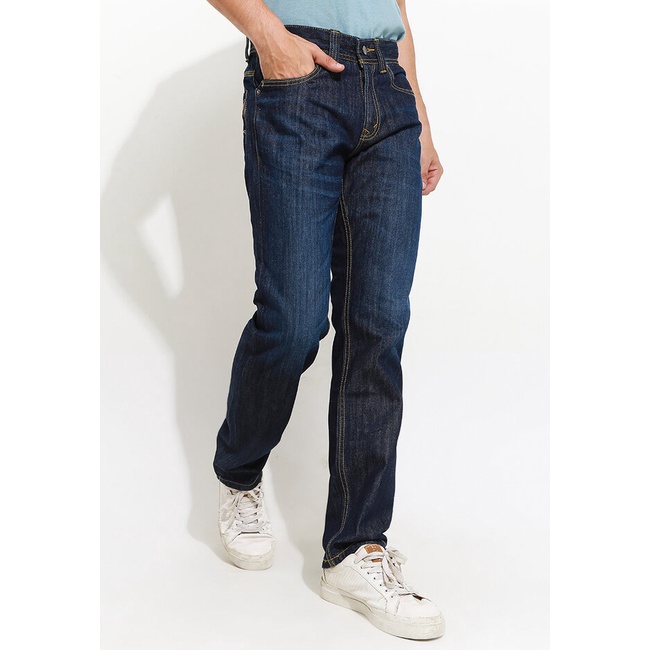 Celana Jeans Lois Original Pria Jens Detail 5 kantong Asli 100% Keren Straight Fit Denim Pants CFS016B1 Men Edgy