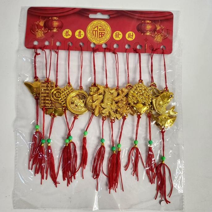 

New Sale Gantungan Merah Naga Isi 12 Netral Fu Mix Ornamen Imlek Pohon Meihwa Terbaik