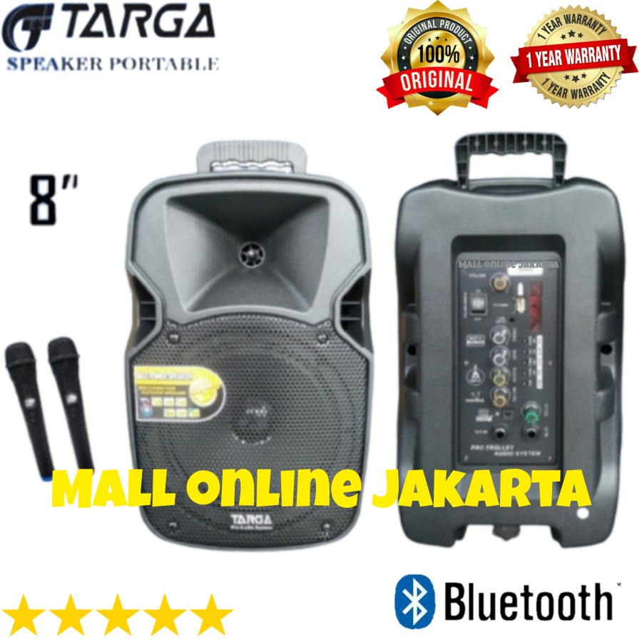 Speaker Aktif Portable 8 Inch Targa 8M Karaoke Wireless Aktiv 8 M