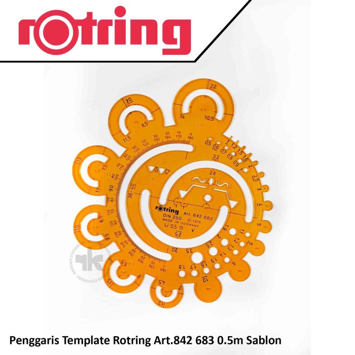 

Sarila Penggaris Template Rotring Art.842 683 Din 250 0.5M Sablon
