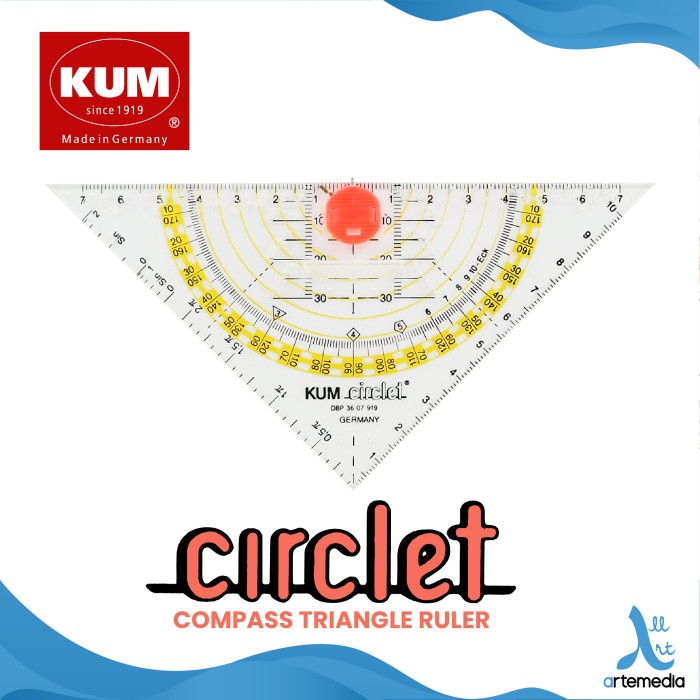 

Sarila Penggaris Segitiga Kum Circlet Compass Triangle Ruler