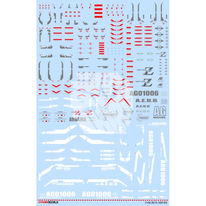 Zeta Rg New Decal Pre Cut 100 Ready
