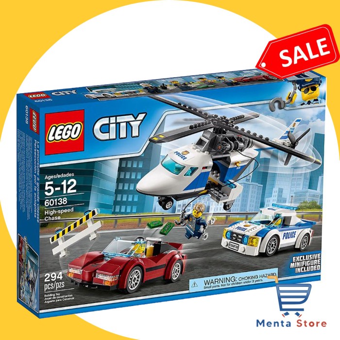 LEGO City # 60138 High-speed Chase Sports Car Police Helicopter