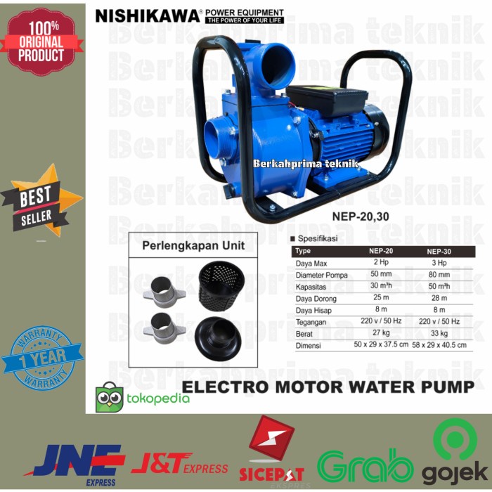 POMPA AIR ALKON LISTRIK POMPA AIR IRIGASI LISTRIK 3" NISHIKAWA NEP-30
