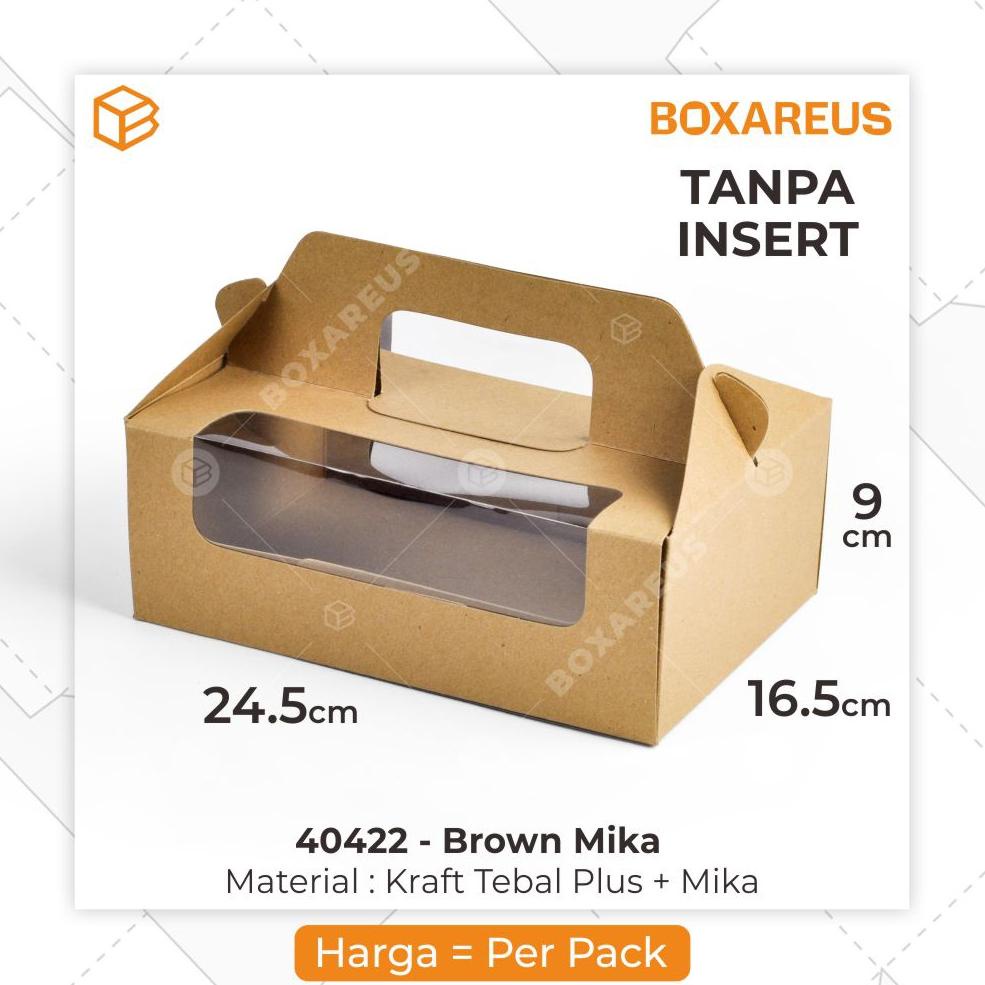

Media Dus Kue, Box Kue, Cake Box, Cupcake Box, Kemasan | 40422 Brown TANPA INSERT (10pc) MD003