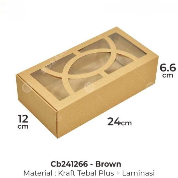 

Dus Cookies Brownies 12X24 Kraft / Kemasan Roti Pastry Cb241266 B 067